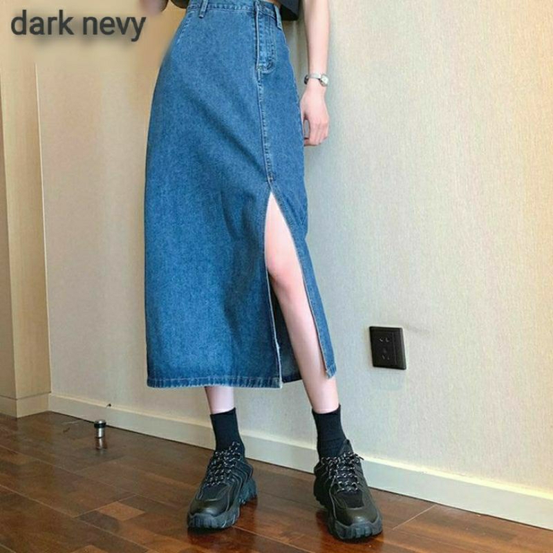 ROK JEANS BELAH PINGGIR//ROK JEANS WANITA//ROK JEANS 7/8//ROK JEANS TERBARU//ROK JEANS POLOS/ROK 7/8