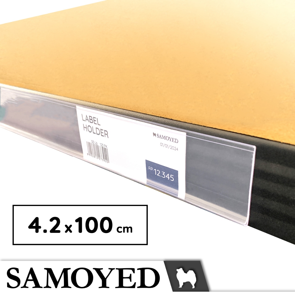 

SAMOYED LBHL-B 42 mm Tempat Label Produk / Harga / Shelf Price Tag / Rail / Display / Label Holder