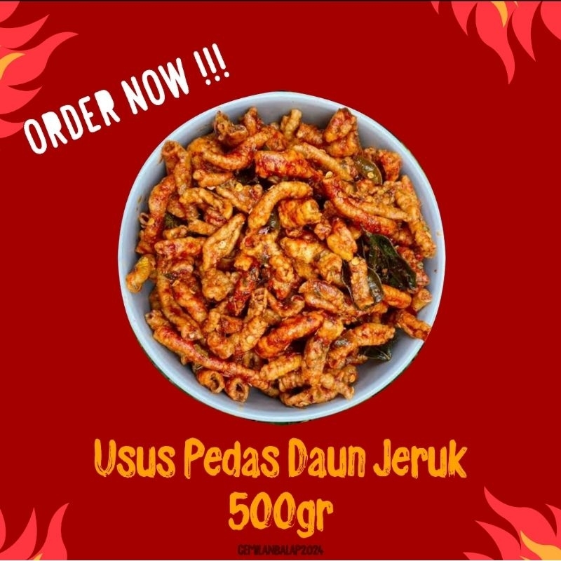 

Usus crispy Daun jeruk 1/2 KG | Kripik usus Crispy Daun jeruk Pedas