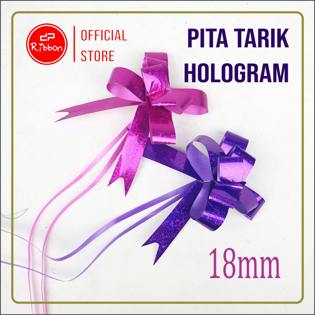 

1 PCS Pita Tarik 18 mm Hologram Pita serut Hiasan Parcel