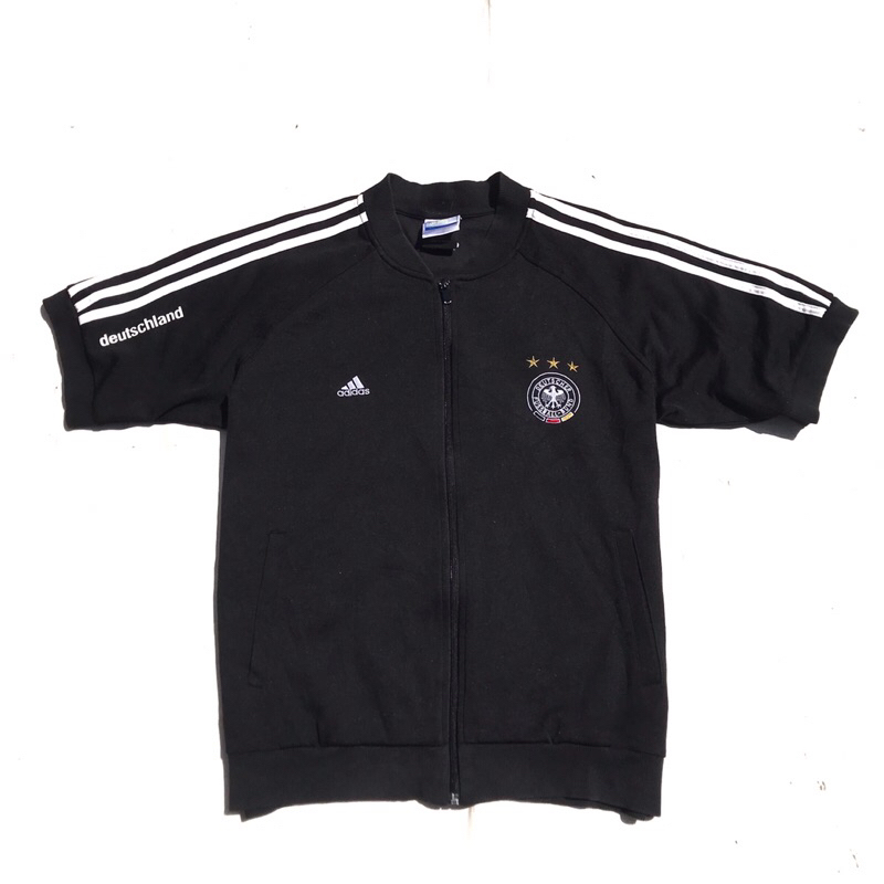 Vintage Adidas Germany Deutcshland football team jersey Sweat tracktop Black jacket