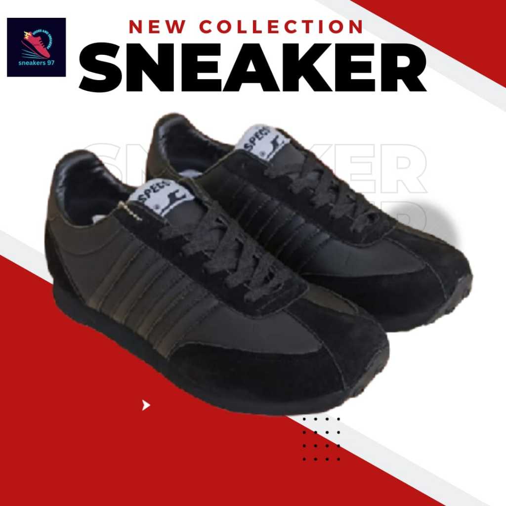 SEPATU SPECS HITAM -104 BLACK KEKINIAN SEPATU SEKOLAH ANAK