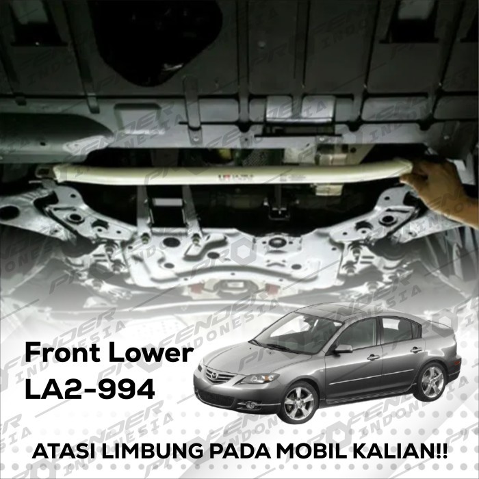 ULTRA RACING - Front lower (2points) - LA2-994 - Mazda 3 BK 05+ / BL 09+ - Original Malaysia Asli Be