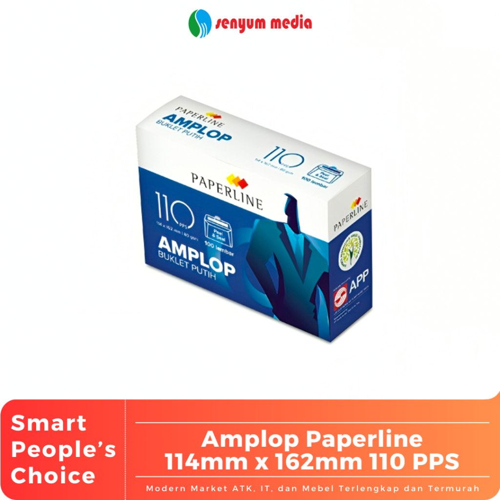 

Amplop Paperline 114mm x 162mm 110 PPS (1 Pak Isi 100 Lembar) (S:PAK)