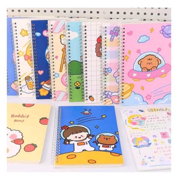 

Buku Catatan Notebook A5 Isi 60 Lembar Buku Diary Aesthetic Motif Kartun Gaya Retro Buku