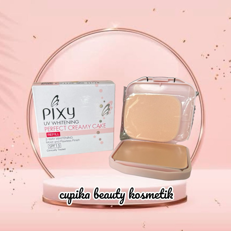 uo,az - PIXY REFILL CREAMY CAKE BEDAK BASAH - PIXY CREAMY CAKE BOX PINK - ISI ULANG PADAT BASAH