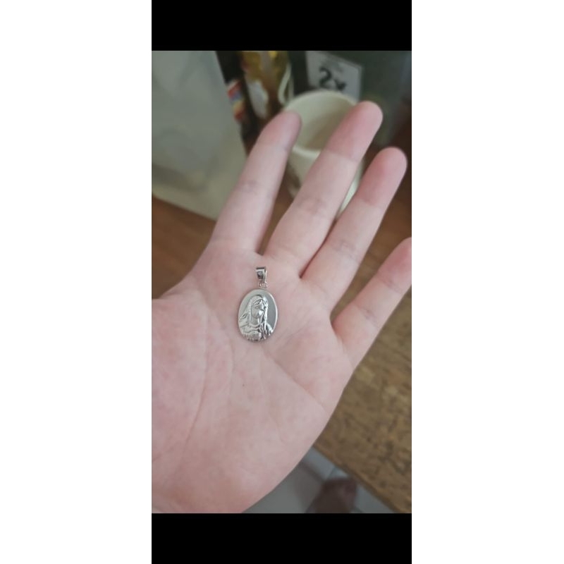 Liontin bandul kalung charm bunda maria emas asli