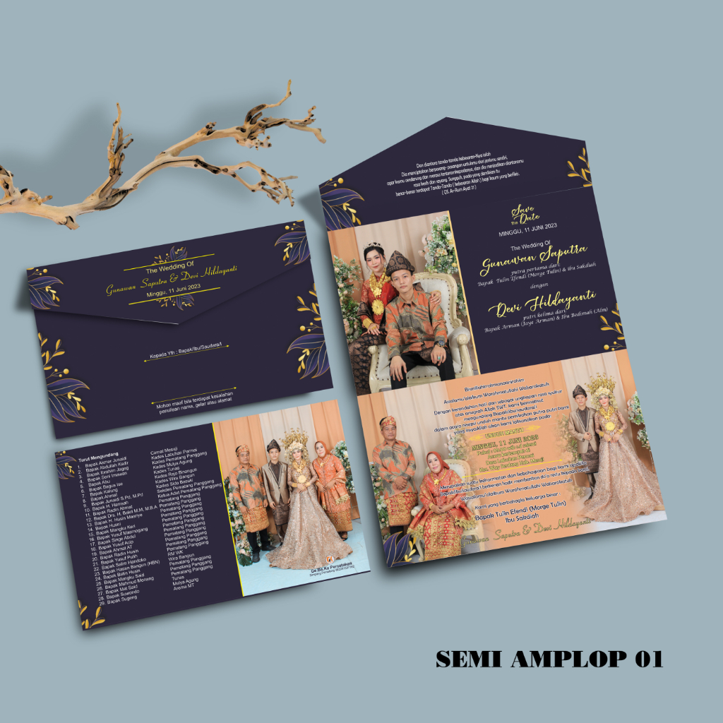 UNDANGAN PERNIKAHAN GLOSSY ART PAPER ART KARTON