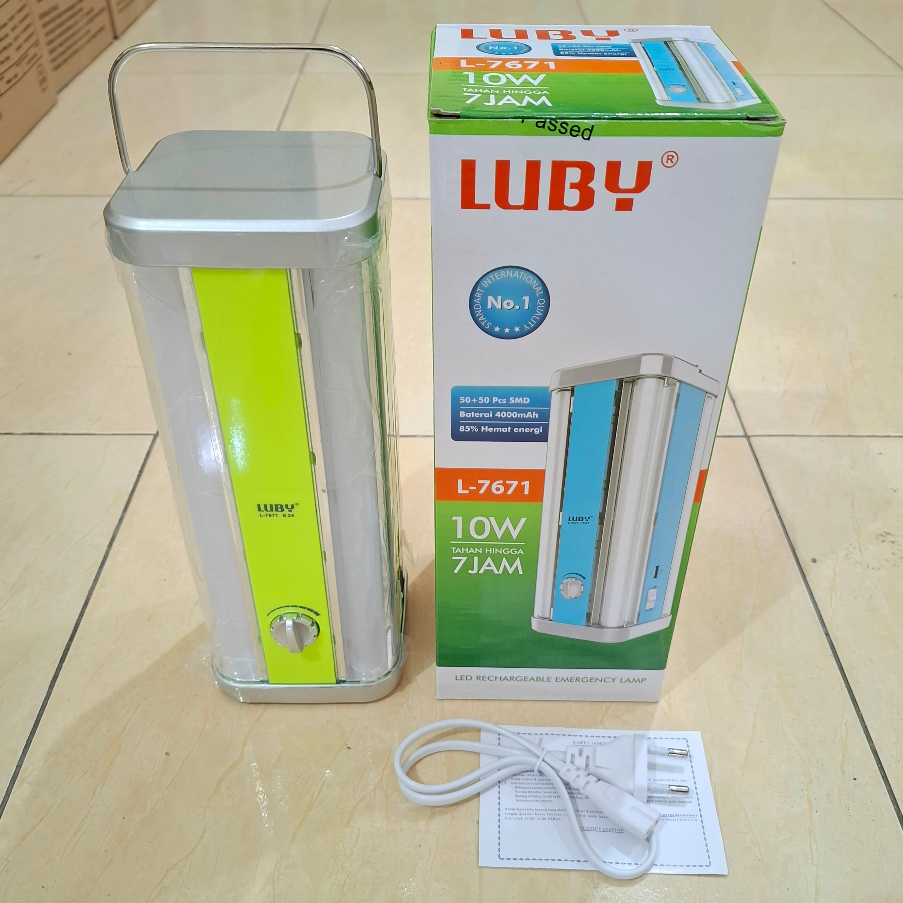 Lampu LED Emergency LUBY L7671 L-7671 Rechargeable