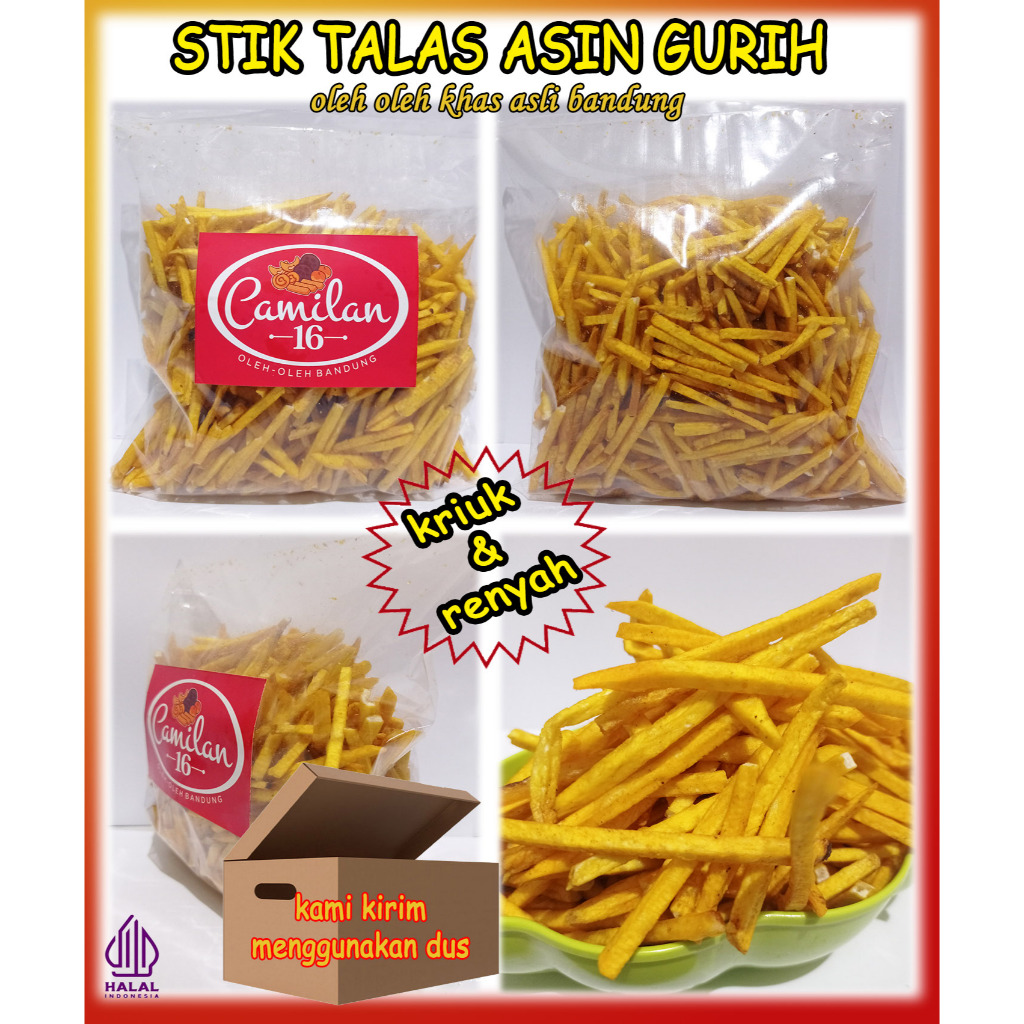 

Stik Talas Keripik Talas Bogor Camilan Tradisional Cemilan Asin Makanan Ringan Snack Tales 250 gram