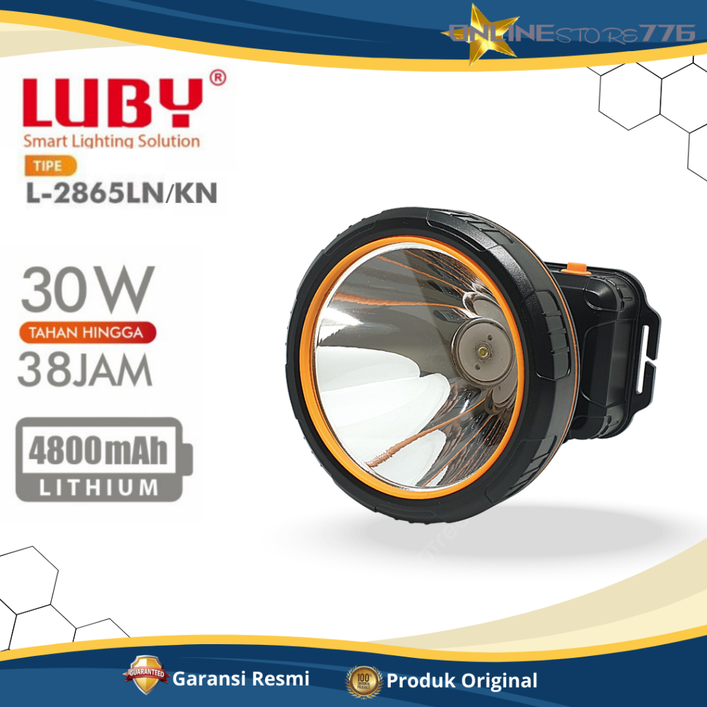 LUBY SENTER KEPALA LUBY L2865LN/ L2865KN / SENTER KEPALA RECHARGEABLE 30WATT / 30W