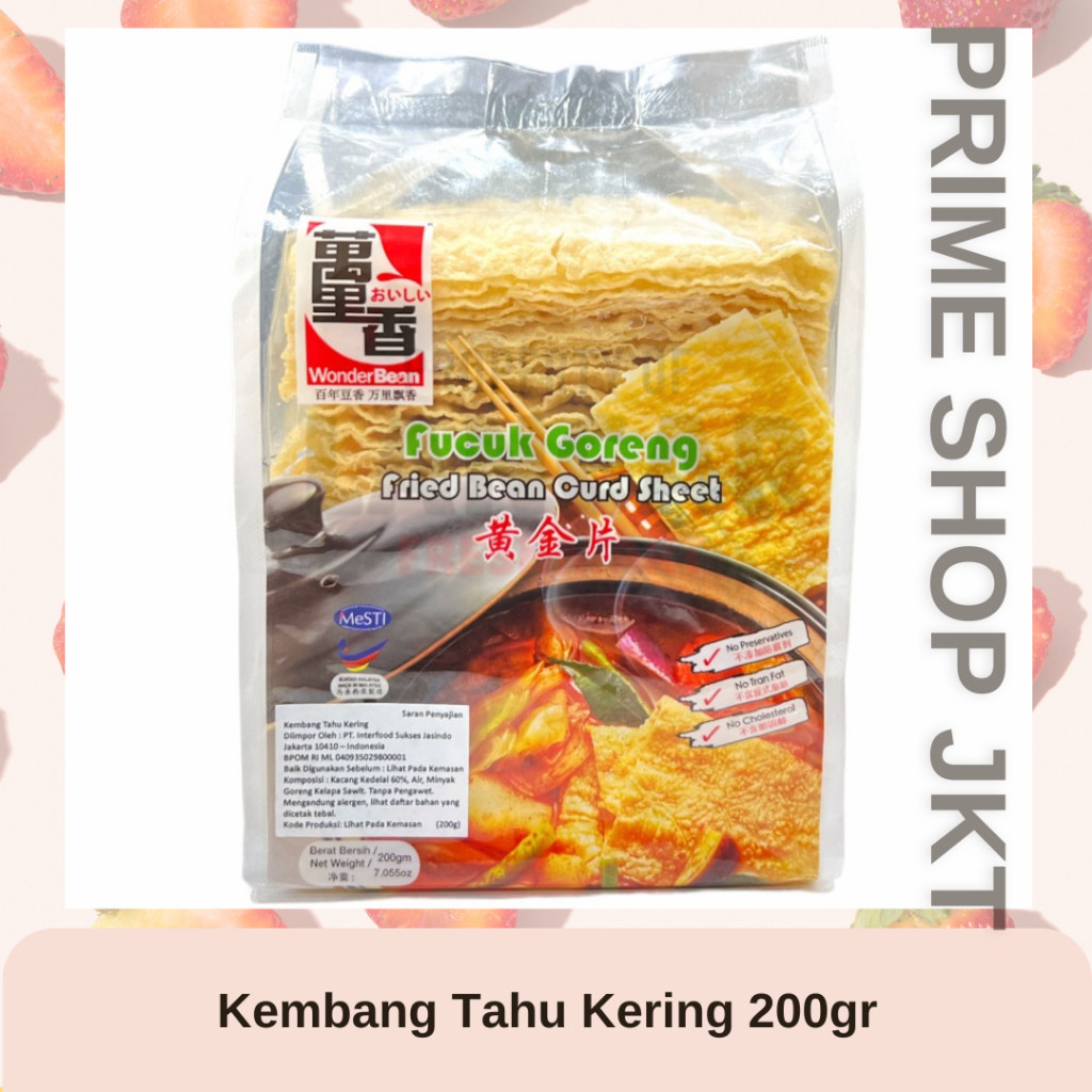 

Kembang Tahu Kering 200gr Fried Bean Curd Sheet Import Wonder Bean Fucuk Goreng
