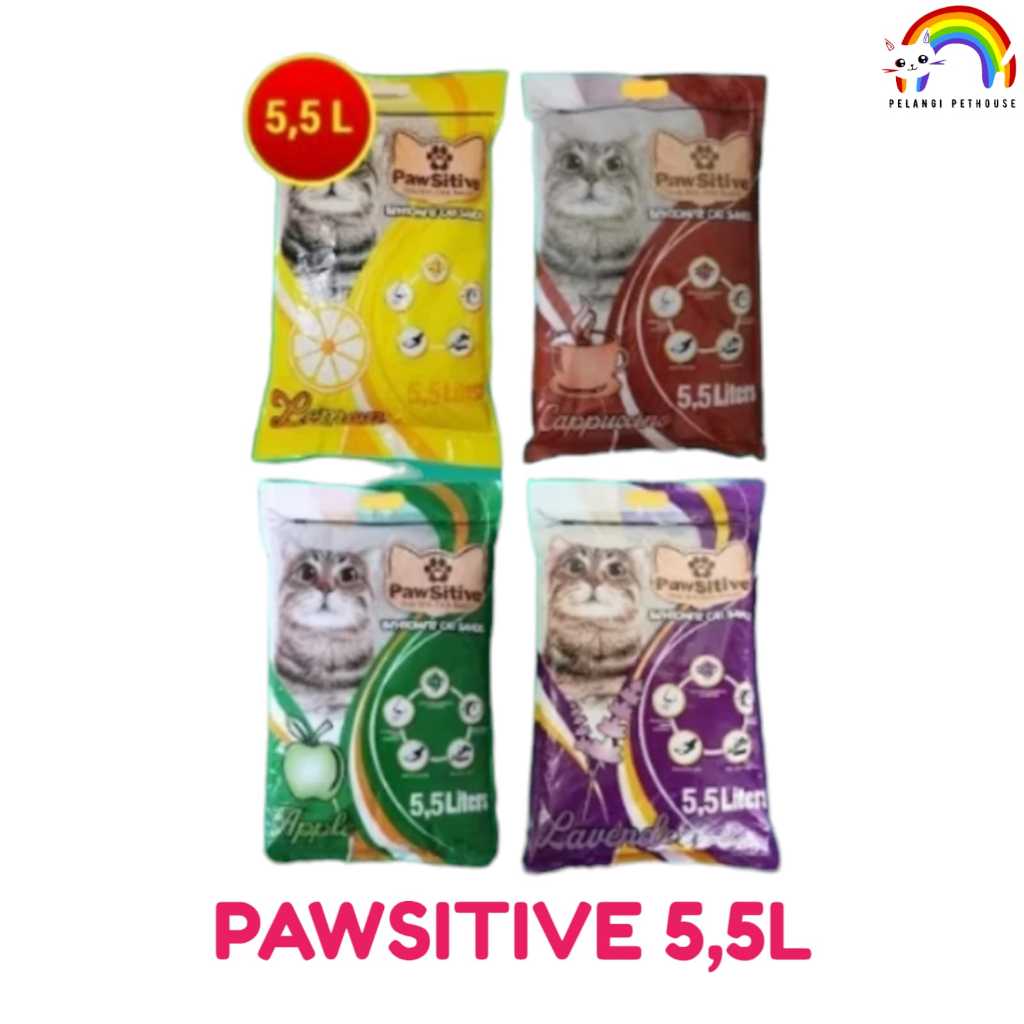 PASIR KUCING GUMPAL WANGI PAWSITIVE 5.5 L / Pasir Pawsitive 5.5