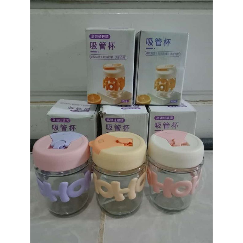 Tumbler gelas minum kaca HoHo Tumbler kaca estetik