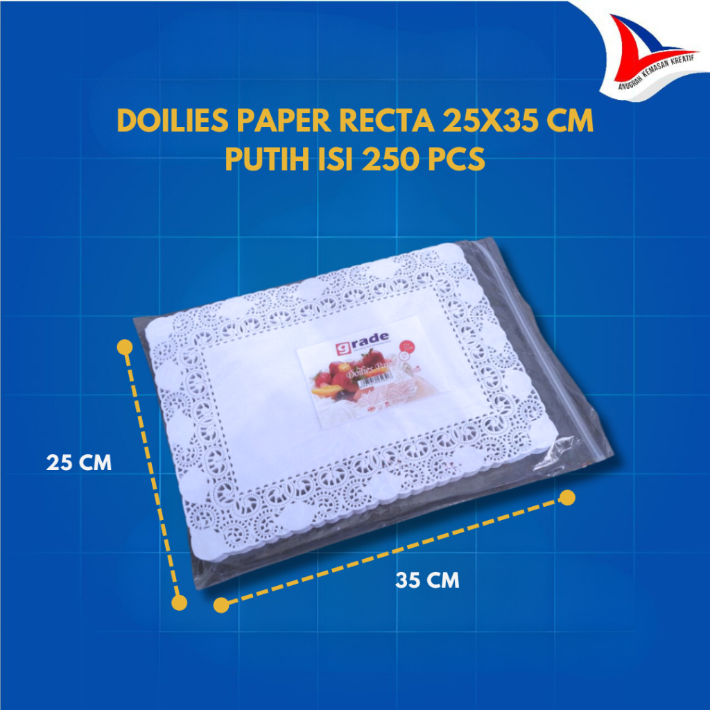 

Doilies Paper Recta 25x35 Cm Putih Isi 250 Pcs