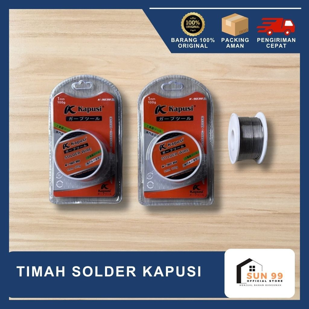 TIMAH SOLDER KAPUSI K - 9038 / Timah Pancing / Kawat Timah Solder Kapusi 100 Gram / Kawat Timah 12 M