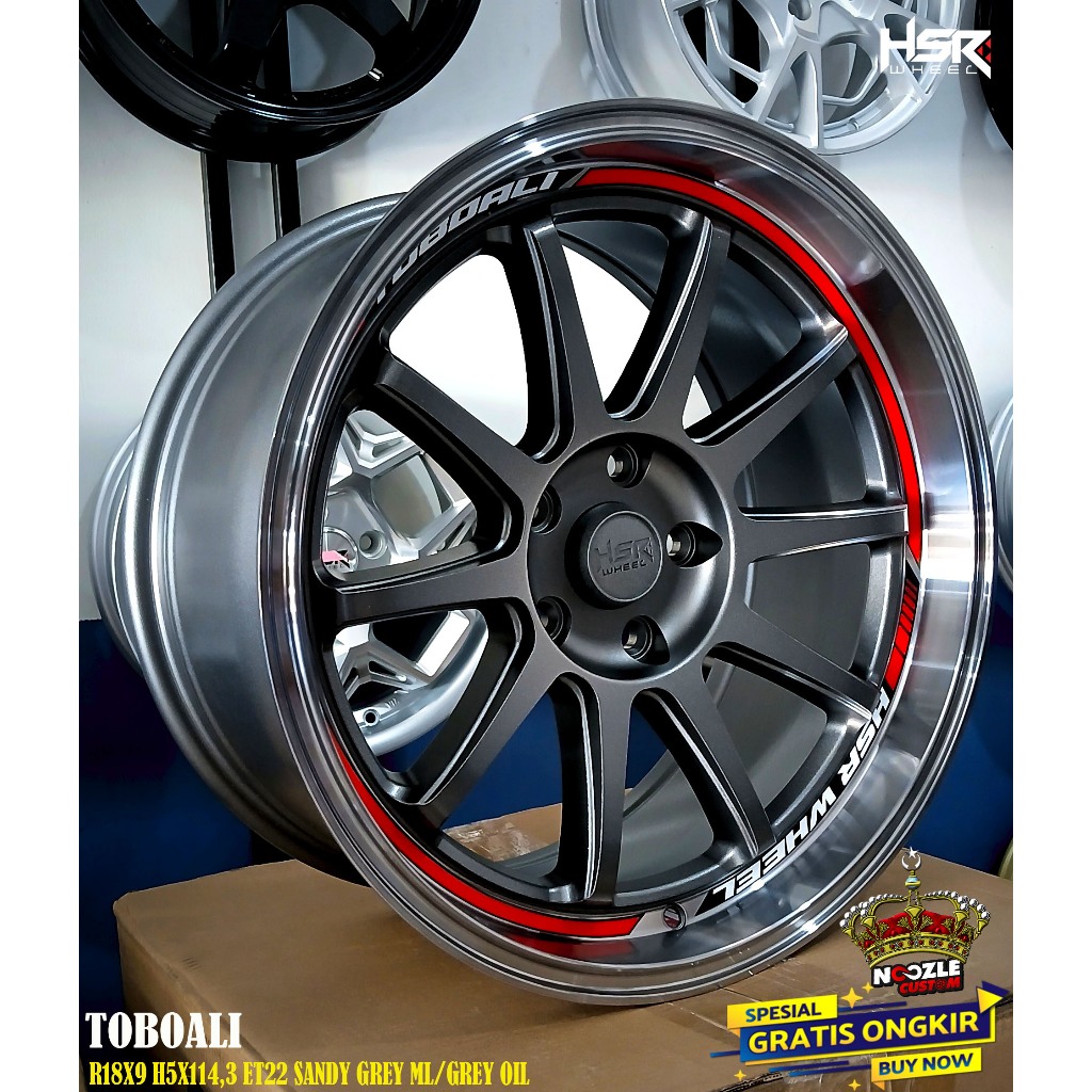 Velg Racing Ring 18 Lubang 5 HSR Toboali R18 Terbaru Pelek Mobil Keren