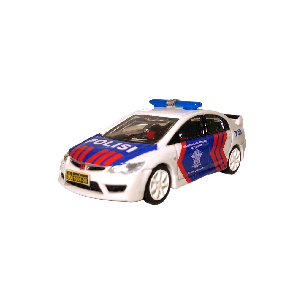 DIECAST SKALA 1/64 TOMICA PREMIUM HONDA CIVIC TYPE R (FD2) CUSTOM MOBIL POLISI INDONESIA PJR