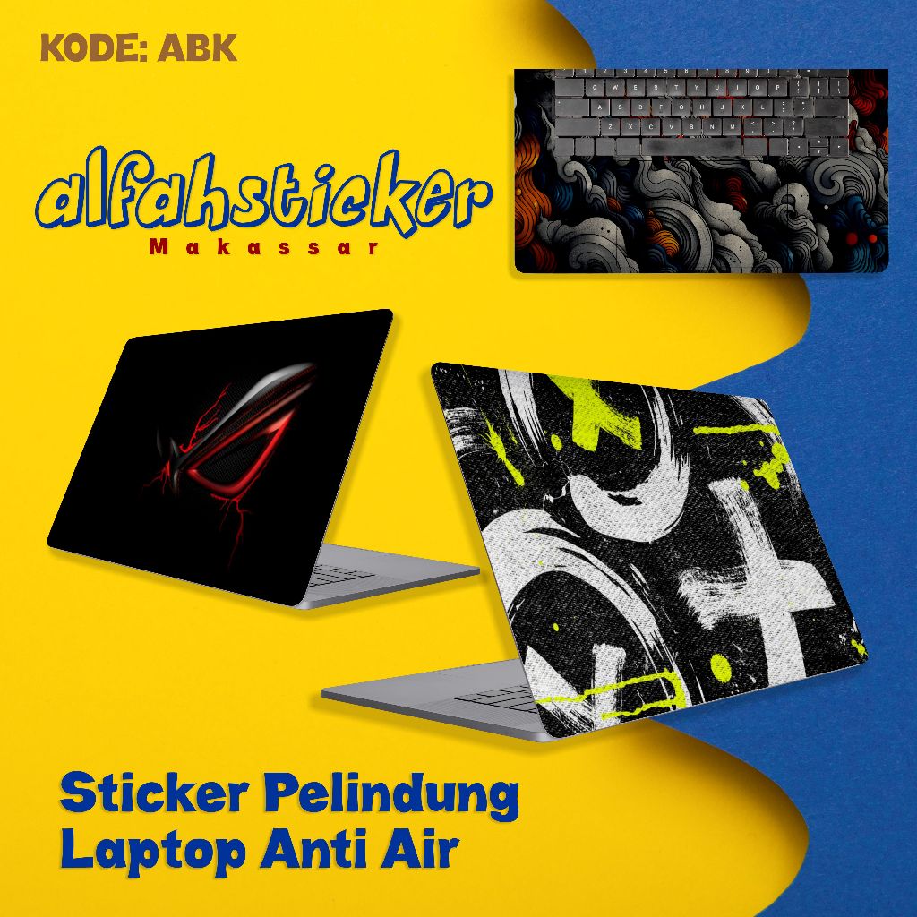 ABK - STIKER Laptop Abstrak Pelindung Laptop - Aksesoris Stiker Laptop Motif Estetik Anti Air