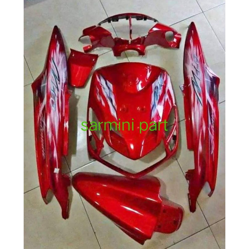 Cover bodi yamaha mio smile merah + stiker