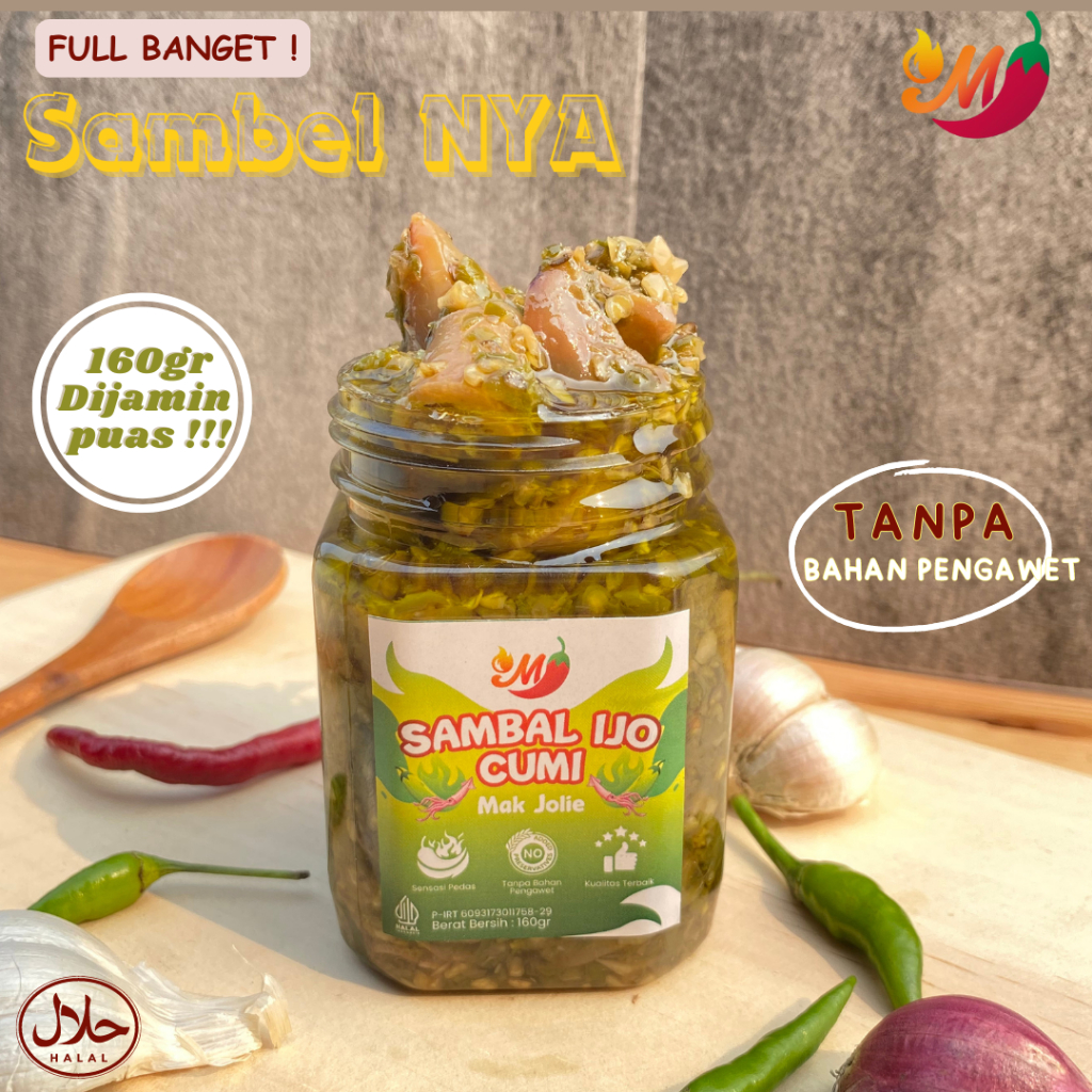 

TERMURAH 160GR Sambal Cumi Ijo Sambal Mak Jolie - Sambalpedas sambalcumiijo sambellauk sambelcumi