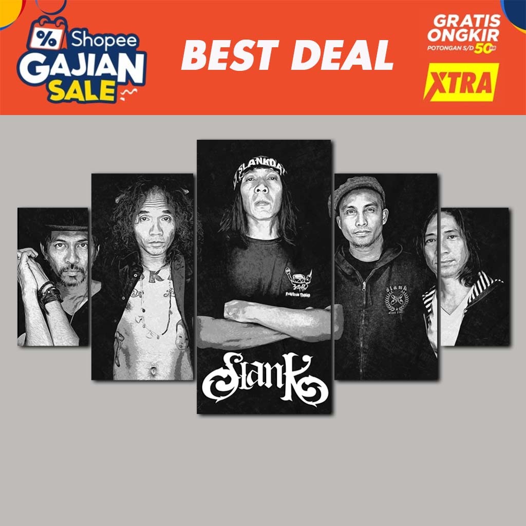YUHUUU 1 SET Pajangan Hiasan dinding SLANK 5pcs Poster Kayu Wall Decor