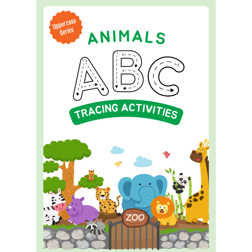 

Cute Animals Alphabet Uppercase Tracing Activities Workbook