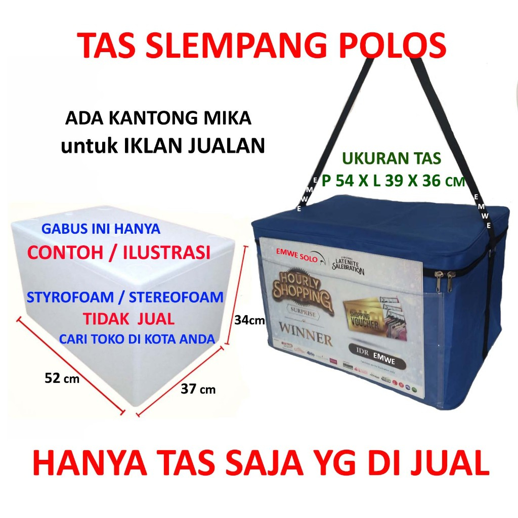 GBS ( TAS AJA ) Tas bekal Es Ukuran 54 x 39 x 36 Cm Untuk Gabus sterofoam styrofoam box kotak tanggu