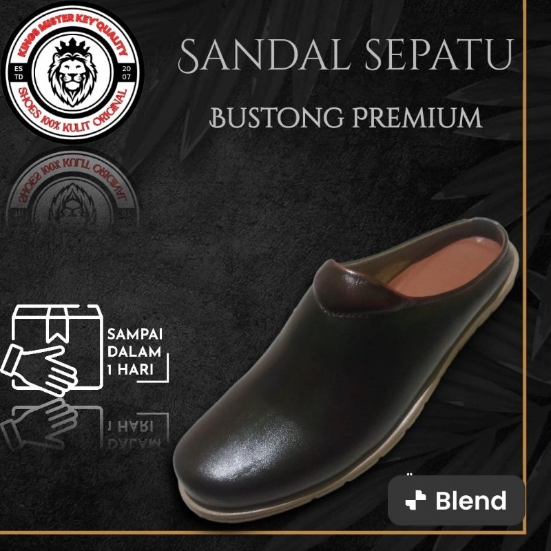 SEPATU SLOP PRIA | SEPATU BUSTONG KULIT | BUSTONG COWOK KULIT | SEPATU SANDAL KULIT BUSTONG