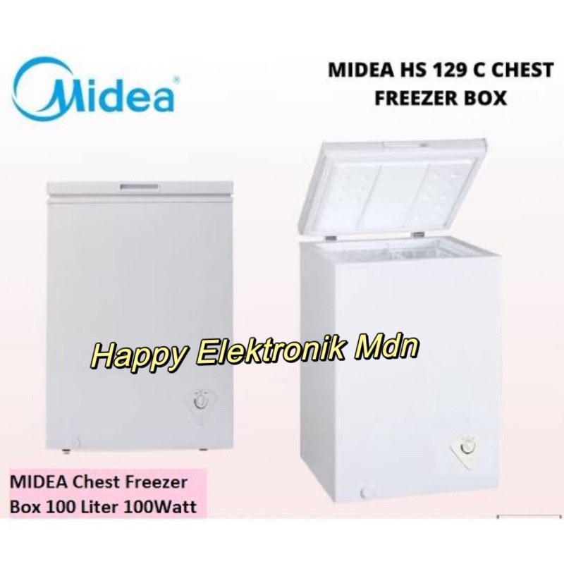 Midea Chest Freezer Midea HS-129 Midea Chest Freiser 100 Liter Freezer Midea Frezer Midea 100 Liter 