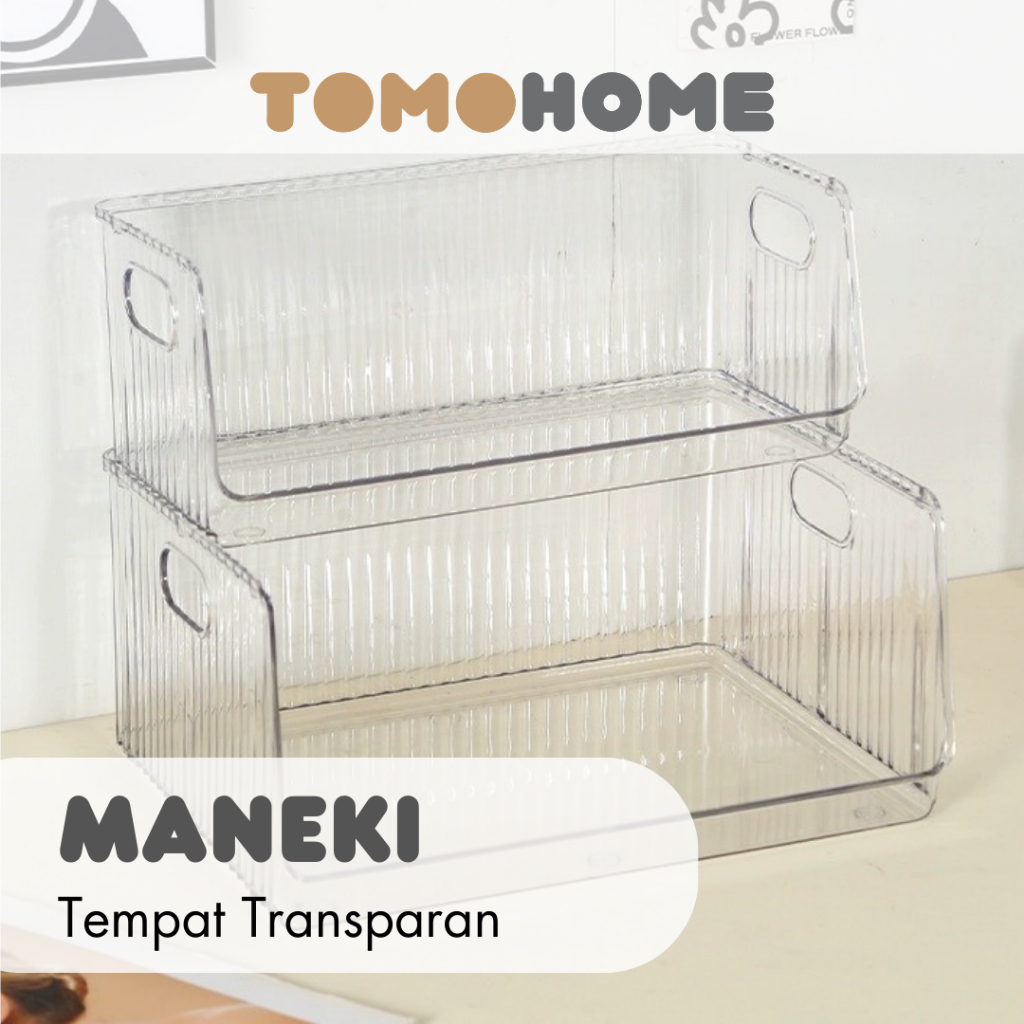 TOMO - MANEKI Organizer Kosmetik Minimalis Perapi Tumpuk Make Up Stackable Storage Buku Transparan D