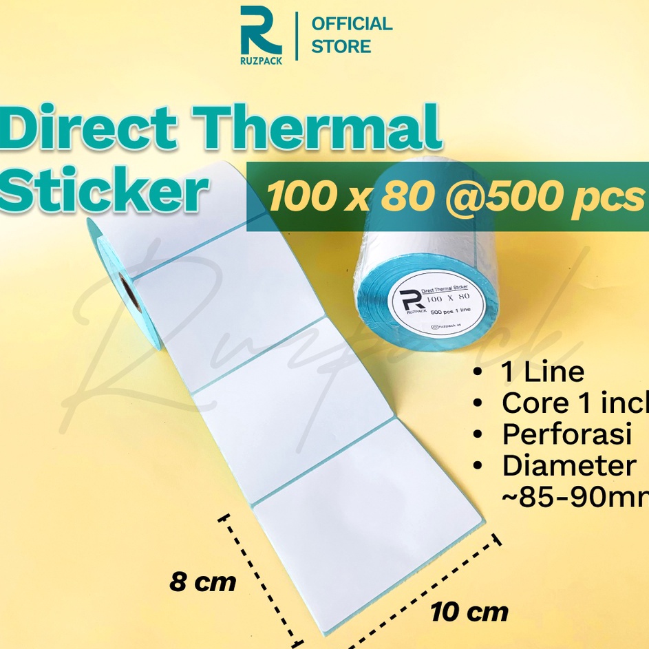 

Seller Direct Thermal Sticker 1x8 MM Stiker Resi Pengiriman Label Barcode Thermal 1 LINE 5 PCS D45