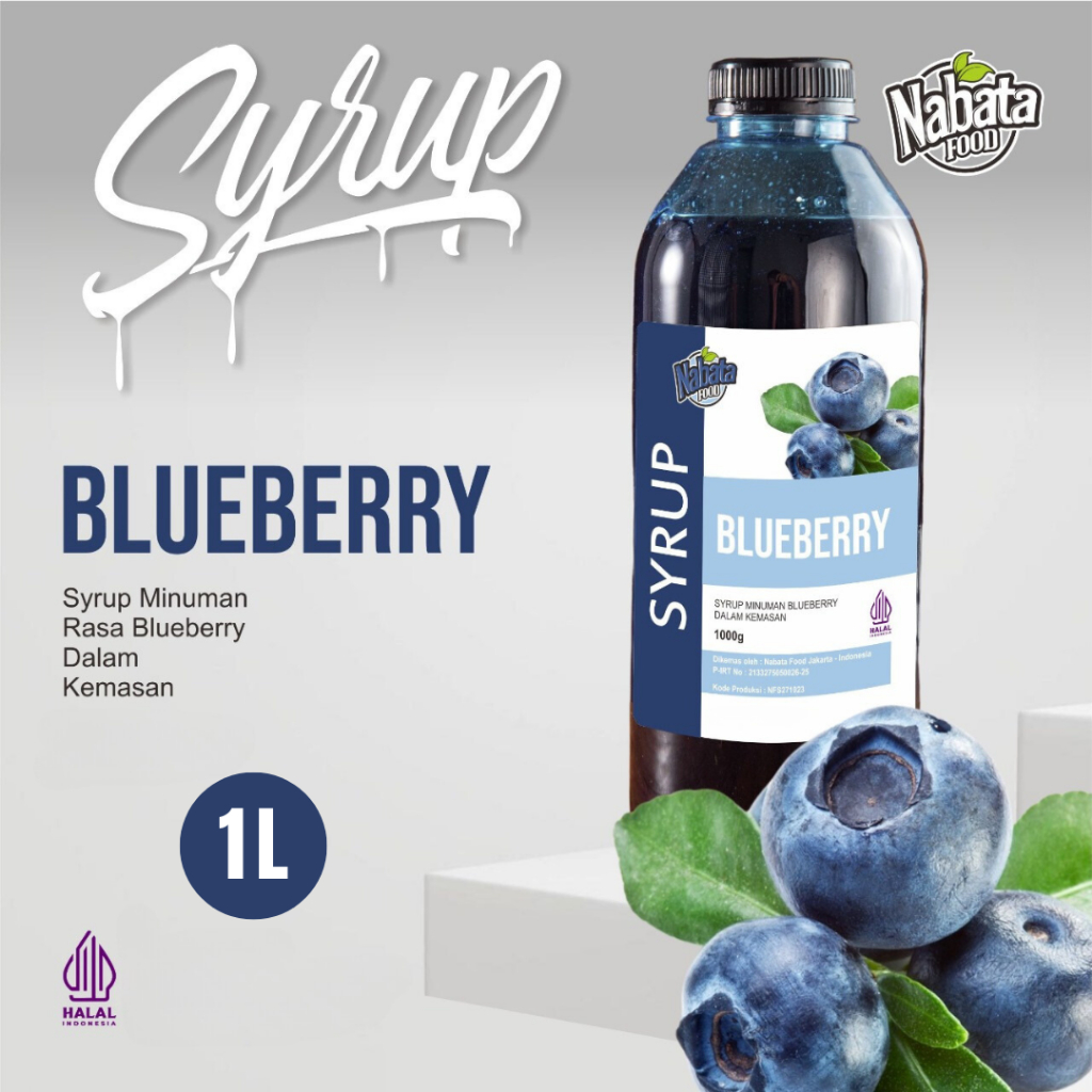 

Sirup Rasa Blueberry Merk Nabata Drink 1liter | Blueberry Syrup Nabata Drink 1000ml