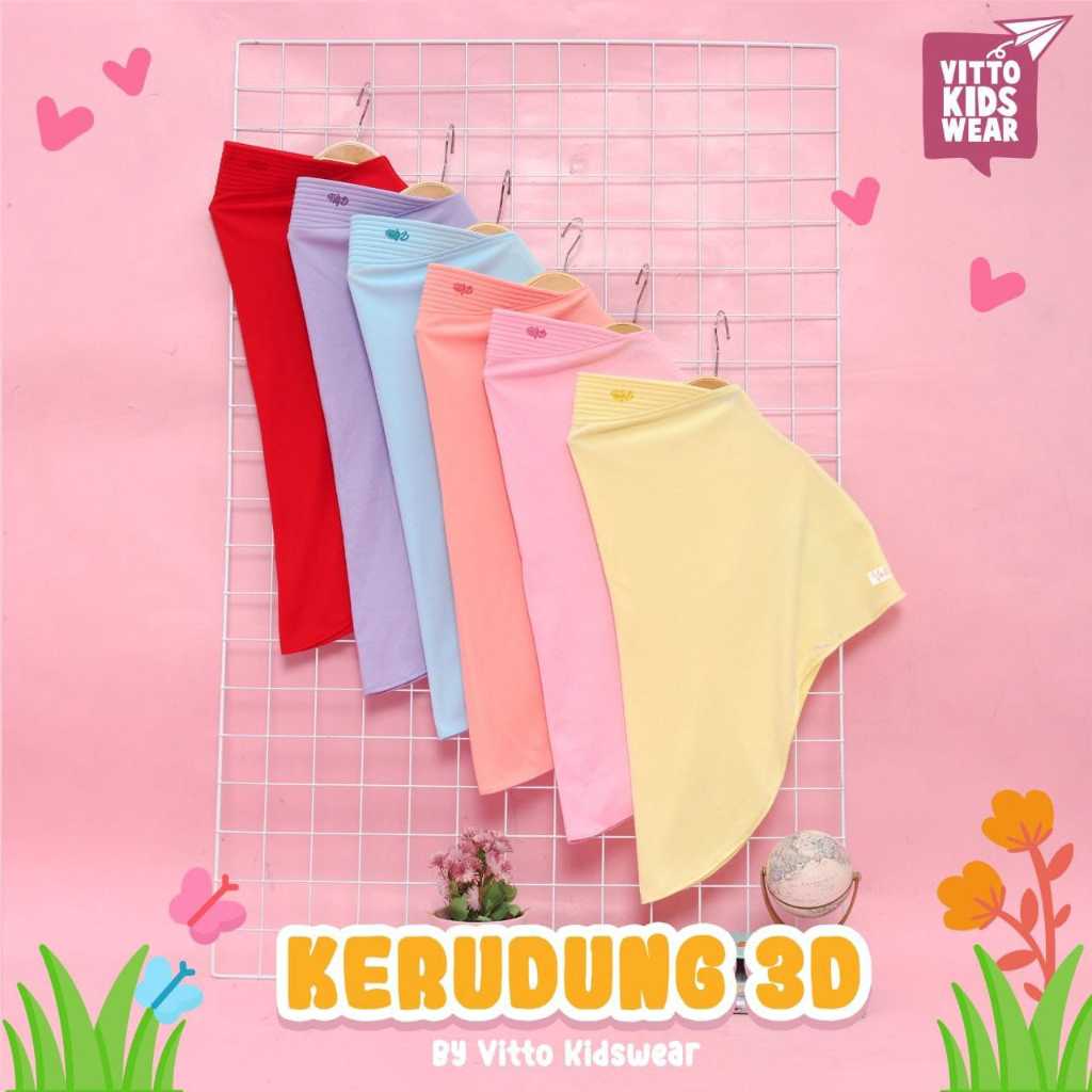 1-10Th Kids Hijab Vitto Jilbab Anak Polos Karakter Grosir Murah