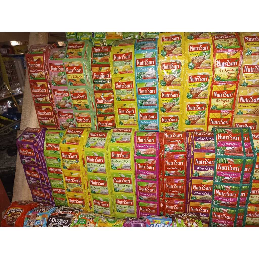 

Nutrisari renceng isi 10 sachet jeruk peras jeruk nipis milky orange leci lemon tea