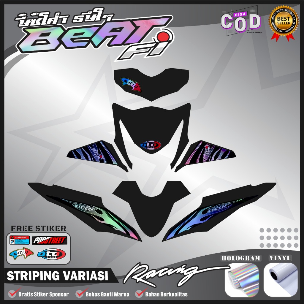 STRIPING VARIASI STIKER LIST MODIFIKASI MOTOR BEAT FI