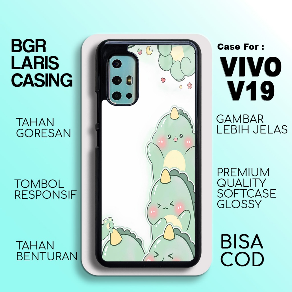 Case Vivo V19 Softcase Glossy Dino Cute Casing Vivo V19 Hardcase Glossy Kesing Vivo Terlaris Case Te