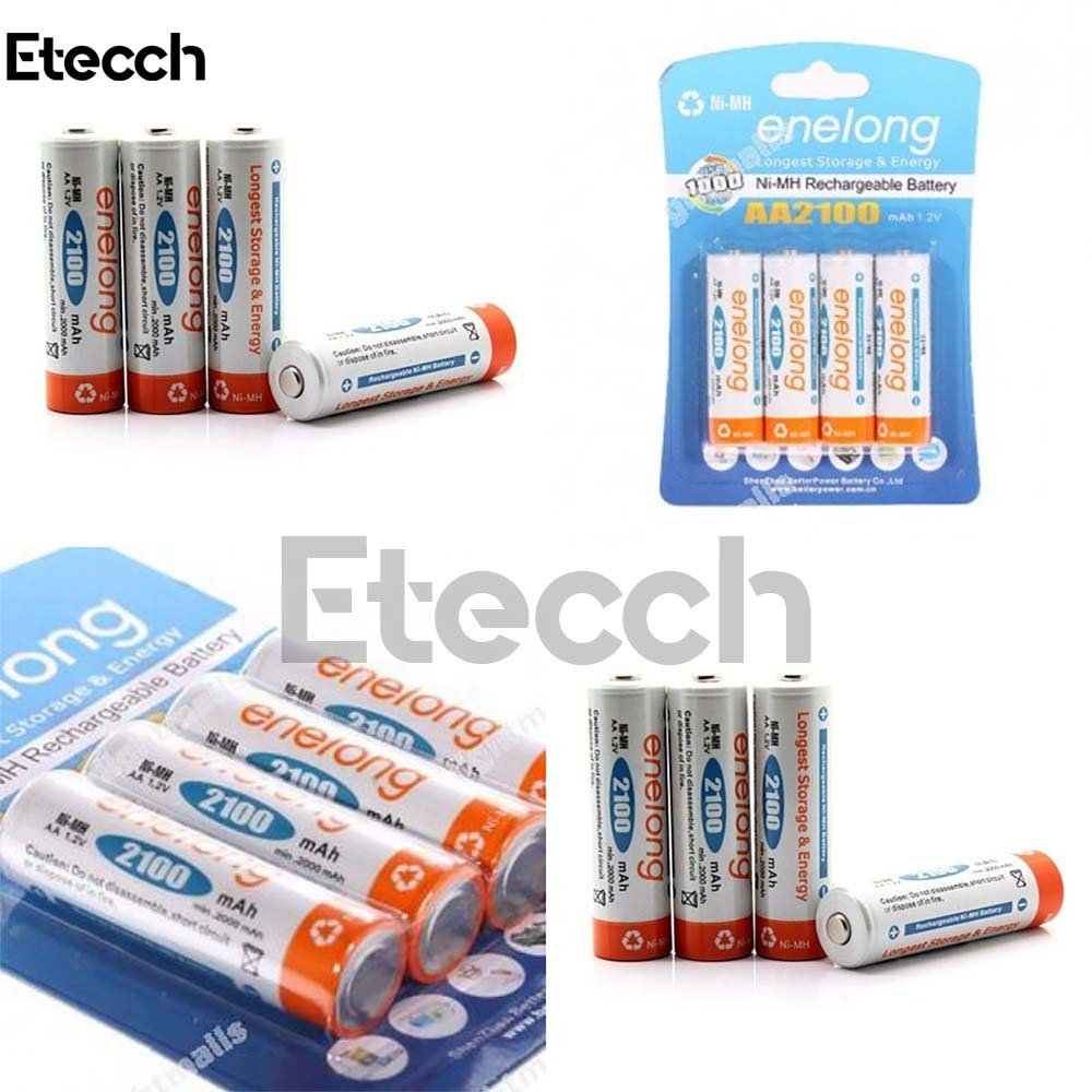 Baterai RECHARGEABLE Enelong Ni-Mh AA 2100mAh 4 PCS Baterai AA Rechargeable Cas Baterai Ni MH