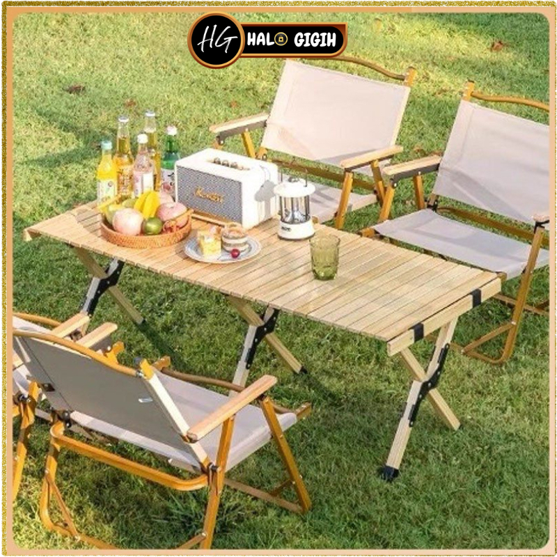 Kursi Lipat Kermit Kursi Pantai Lipat Dengan Gagang Kayu Kursi Camping Beban 150kg