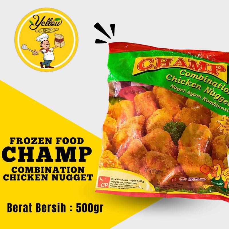 

CHAMP COMBINATION CHICKEN NUGGET 500GR | NUGGET AYAM | FROZEN FOOD