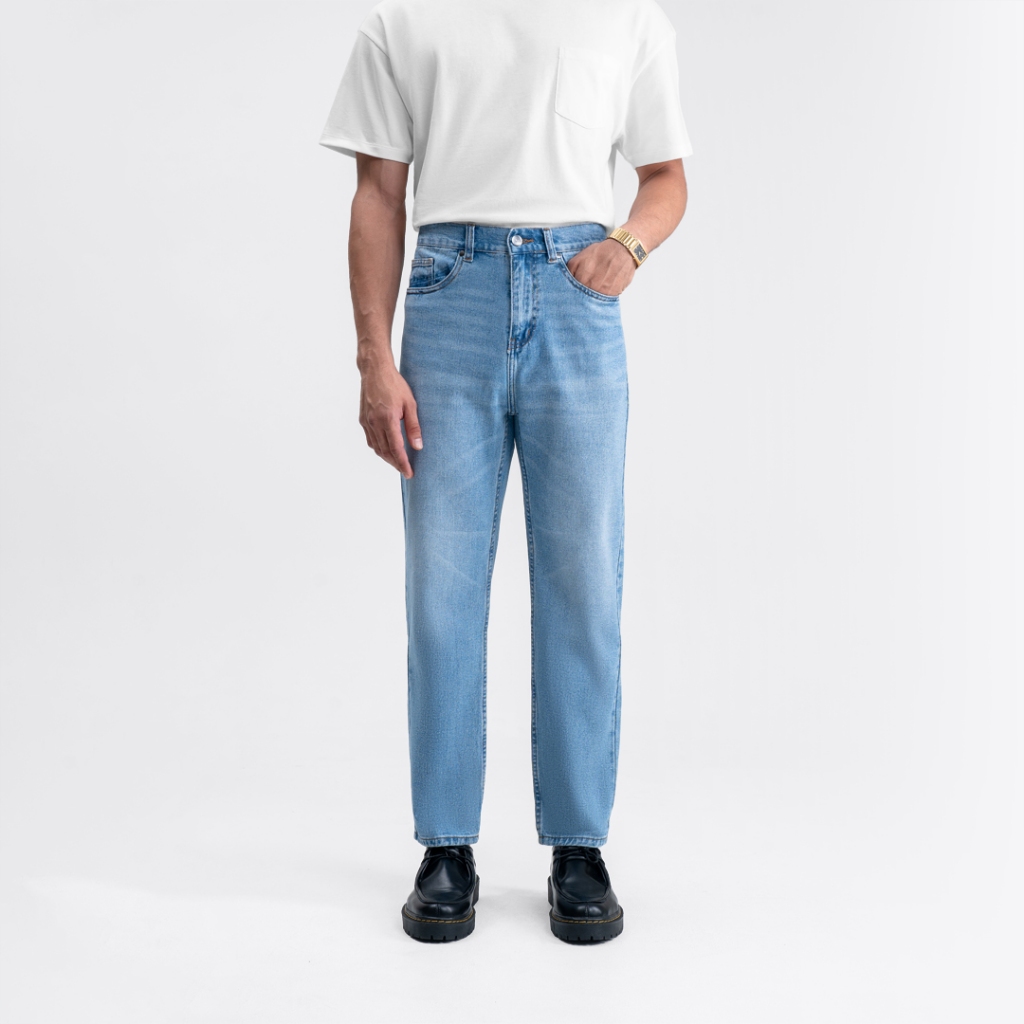 Livehaf - Spray Denim Jeans Light Blue