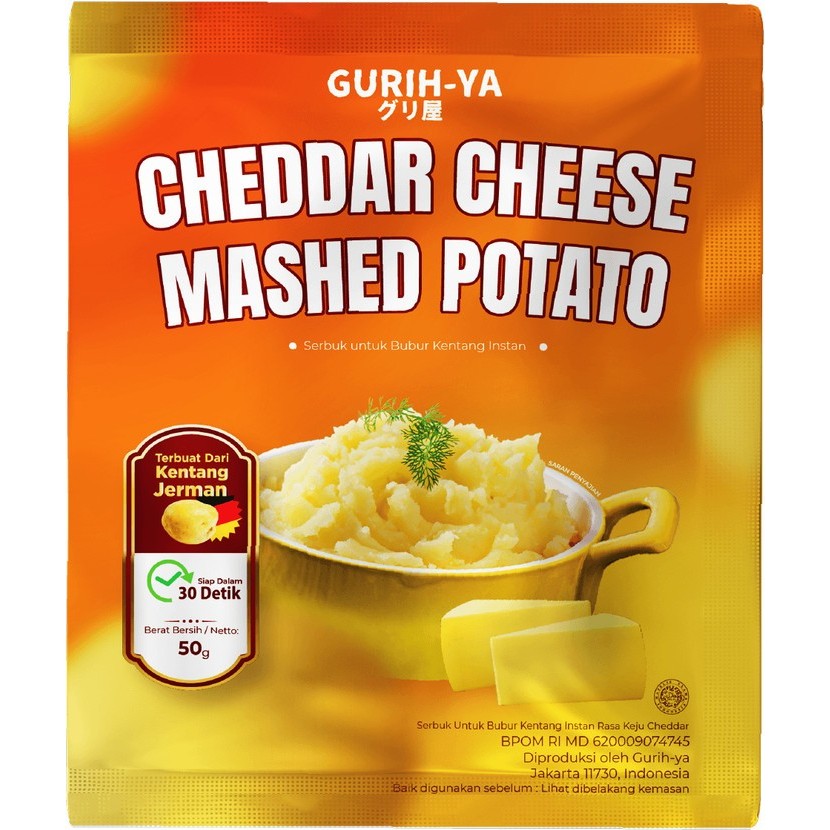 

Gurih-ya Cheddar Cheese Mashed Potato 50g| Gurihya Tepung Kentang Keju