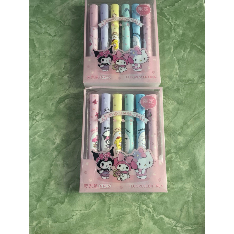 

Sanrio Characters Fluoreacent pen Perbox isi 6pcs