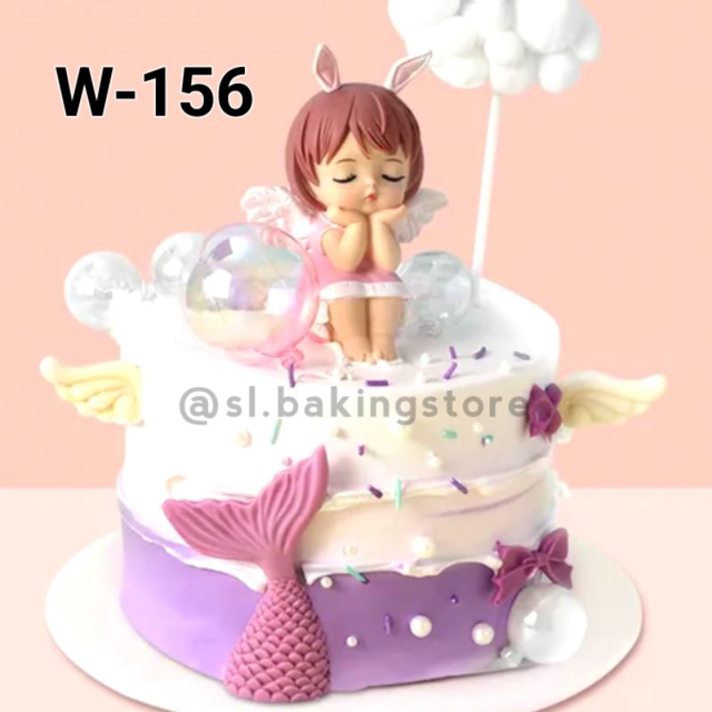 W-156 TOPPER/HIASAN CAKE PERI KECIL/PERI SAYAP TIDUR