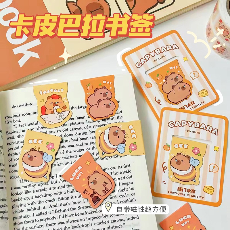 

Pembatas Buku Capybara Magnet Bookmark Capybara Clip Buku Kertas MOMO039