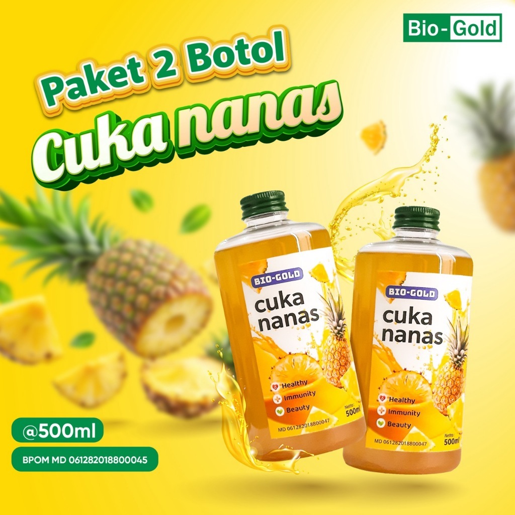 

Paket 2 Botol Cuka Nanas Murni 500 ml Membantu Menurunkan Gula Darah & Membantu Diet BPOM