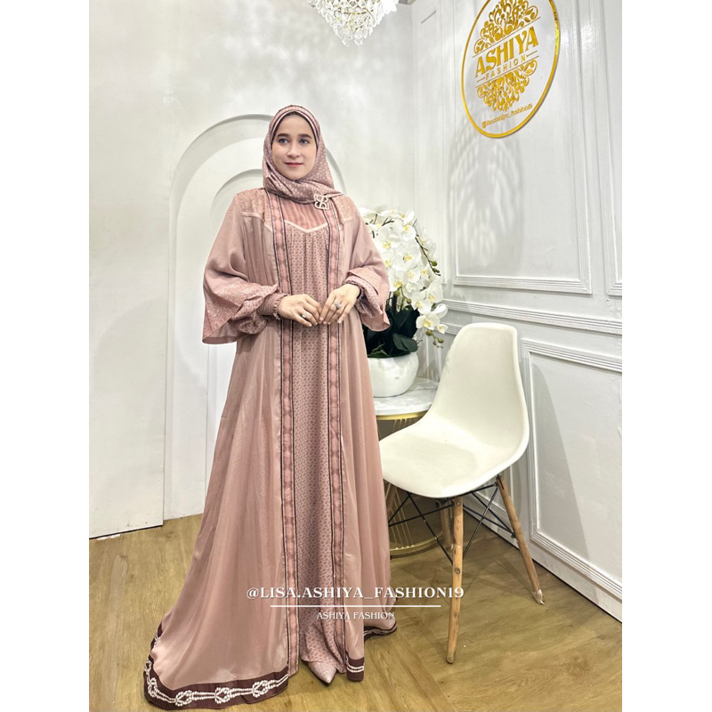 ELES QOTRUNNADA DUSTY PINK BY LINA SUKIJO/ELES GAMIS SYARI PREMIUM