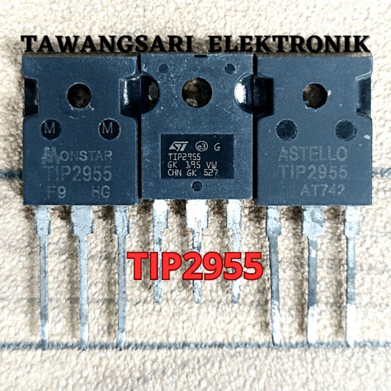 TIP2955 TIP3055 1 SET ORIGINAL CABUTAN TIP 2955 TIP 3055 TRANSISTOR ASLI CABUTAN