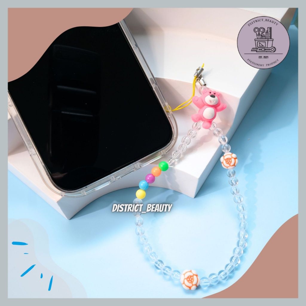 STRAP HP LOTSO PHONE STRAP HP LOTSO BEAR SERIES GANTUNGAN HP LOTSO BEADS ESTETIK TERMURAH