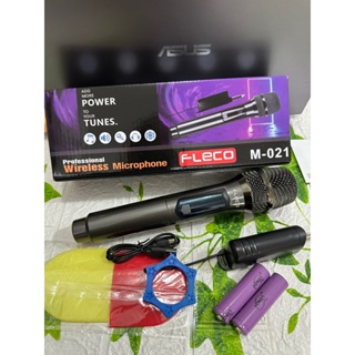 Fleco Mic Wireless M021 Mic tanpa kabel Professional Microphone Karaoke Vokal Jernih